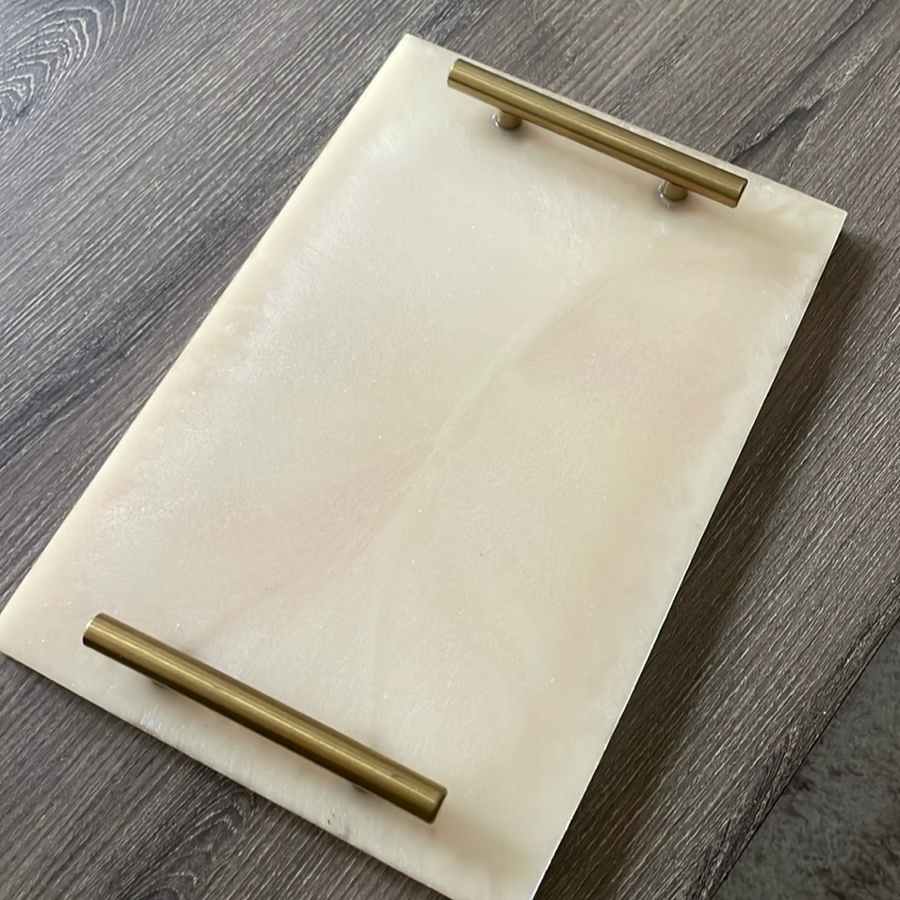 pink marble tray